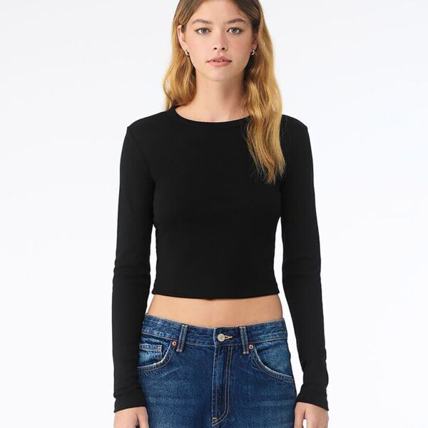 Women’s micro rib long sleeve baby t-shirt Thumbnail