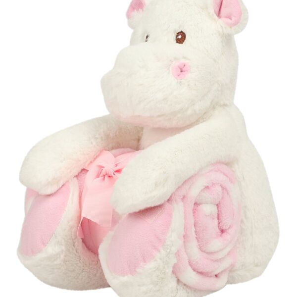 Mumbles Hippo with Printed Fleece Blanket Thumbnail